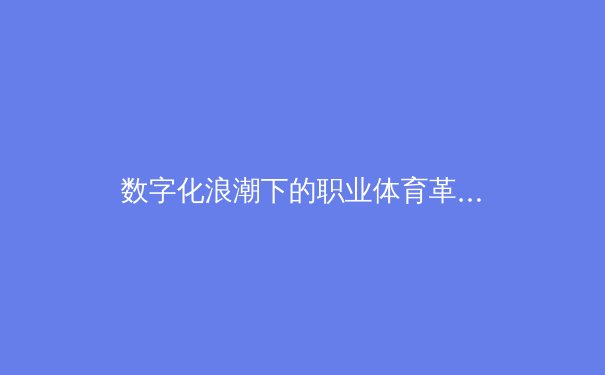 数字化浪潮下的职业体育革命：从数据挖掘到运动员生涯管理